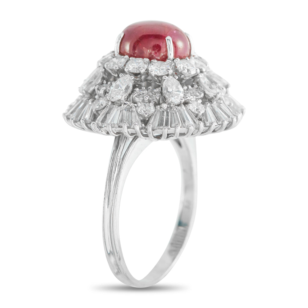 Exclusive Platinum 3.76ct Diamond and Ruby Ring