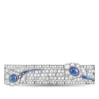 Platinum 4.0ct Diamond and Sapphire Brooch
