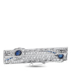 Platinum 4.0ct Diamond and Sapphire Brooch