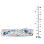 Platinum 4.0ct Diamond and Sapphire Brooch