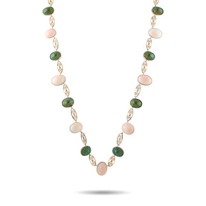 Antique 10K Rose Gold Genuine Scarab and Coral Necklace