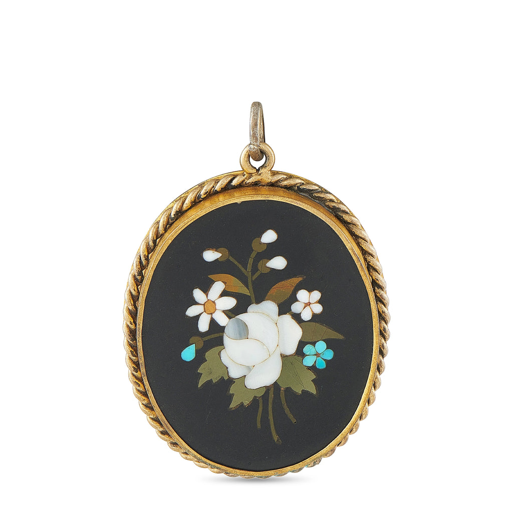 10K Yellow Gold Mosaic Flower Brooch