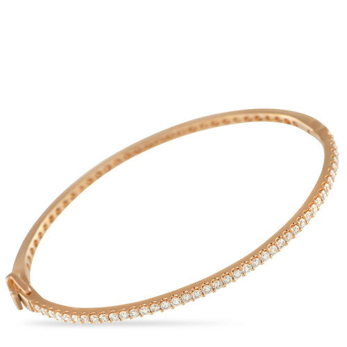 14K rose gold diamond bangle bracelet