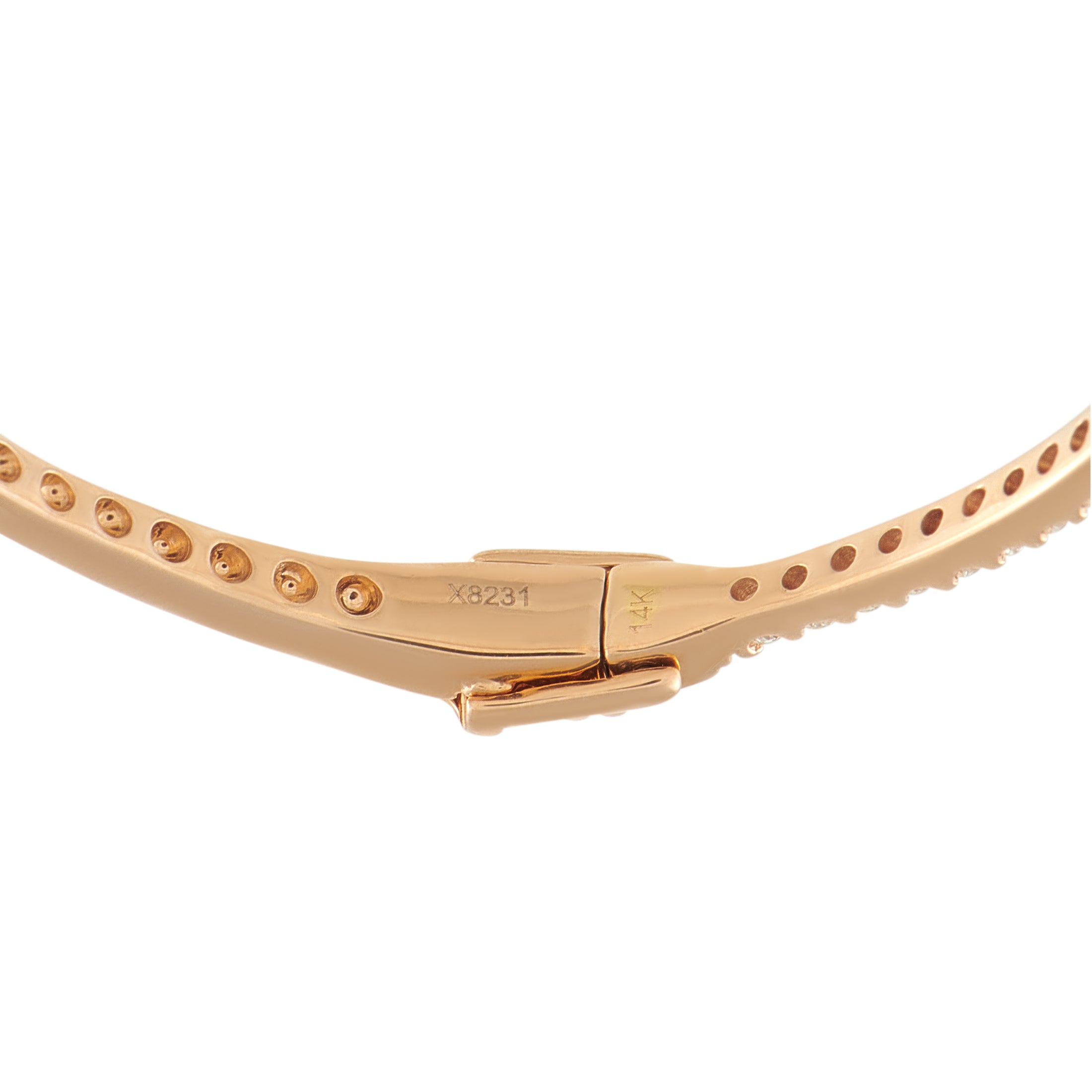 14K Rose Gold 1.10ct Diamond Bangle