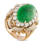 14K Rose Gold 1.0ct Diamond and Jade Ring