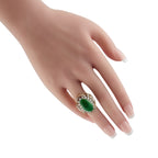 14K Rose Gold 1.0ct Diamond and Jade Ring