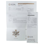GIA pearl identification report papers with certification details for the brooch