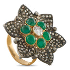 14K Rose Gold 2.0ct Diamond and Emerald Ring