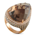 14K Rose Gold 4.18ct Diamond and Smokey Topaz Ring