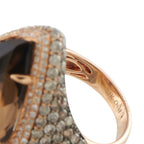 14K Rose Gold 4.18ct Diamond and Smokey Topaz Ring