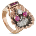 14K Rose Gold 0.45ct Diamond and Star Ruby Ring