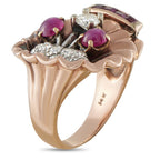 14K Rose Gold 0.45ct Diamond and Star Ruby Ring