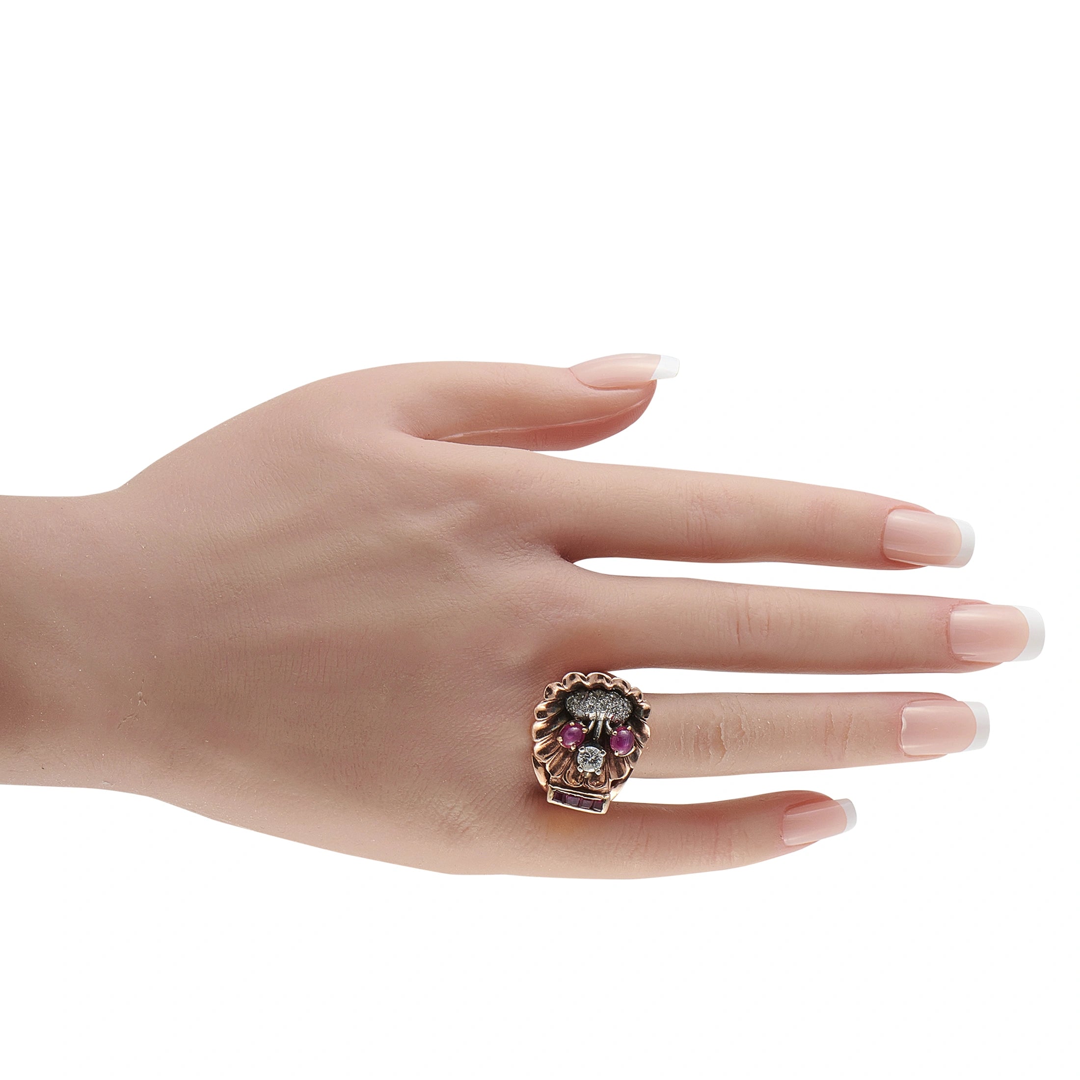 14K Rose Gold 0.45ct Diamond and Star Ruby Ring