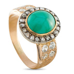 Vintage 14K Rose Gold 0.84ct Diamond and Turquoise Ring