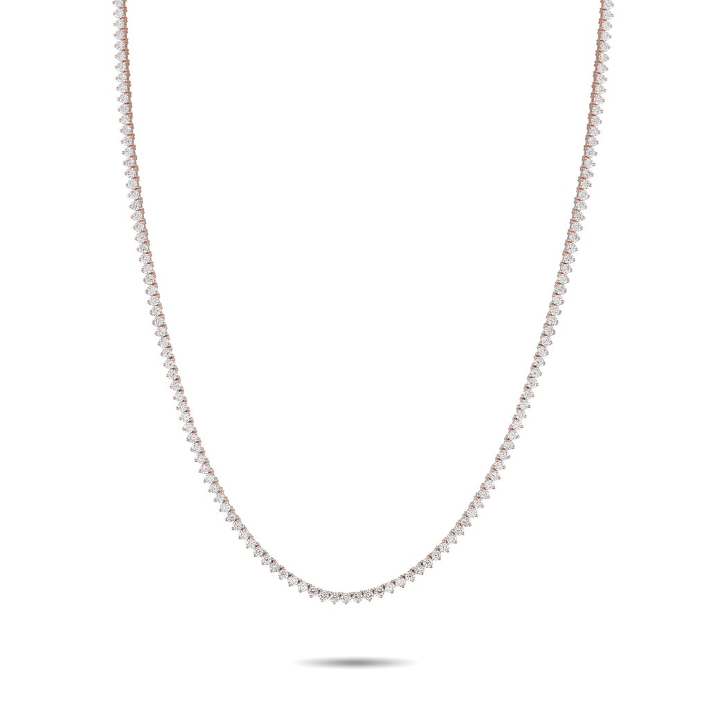 14K Rose Gold 7.57ct Lab-Grown Diamond Tennis Necklace
