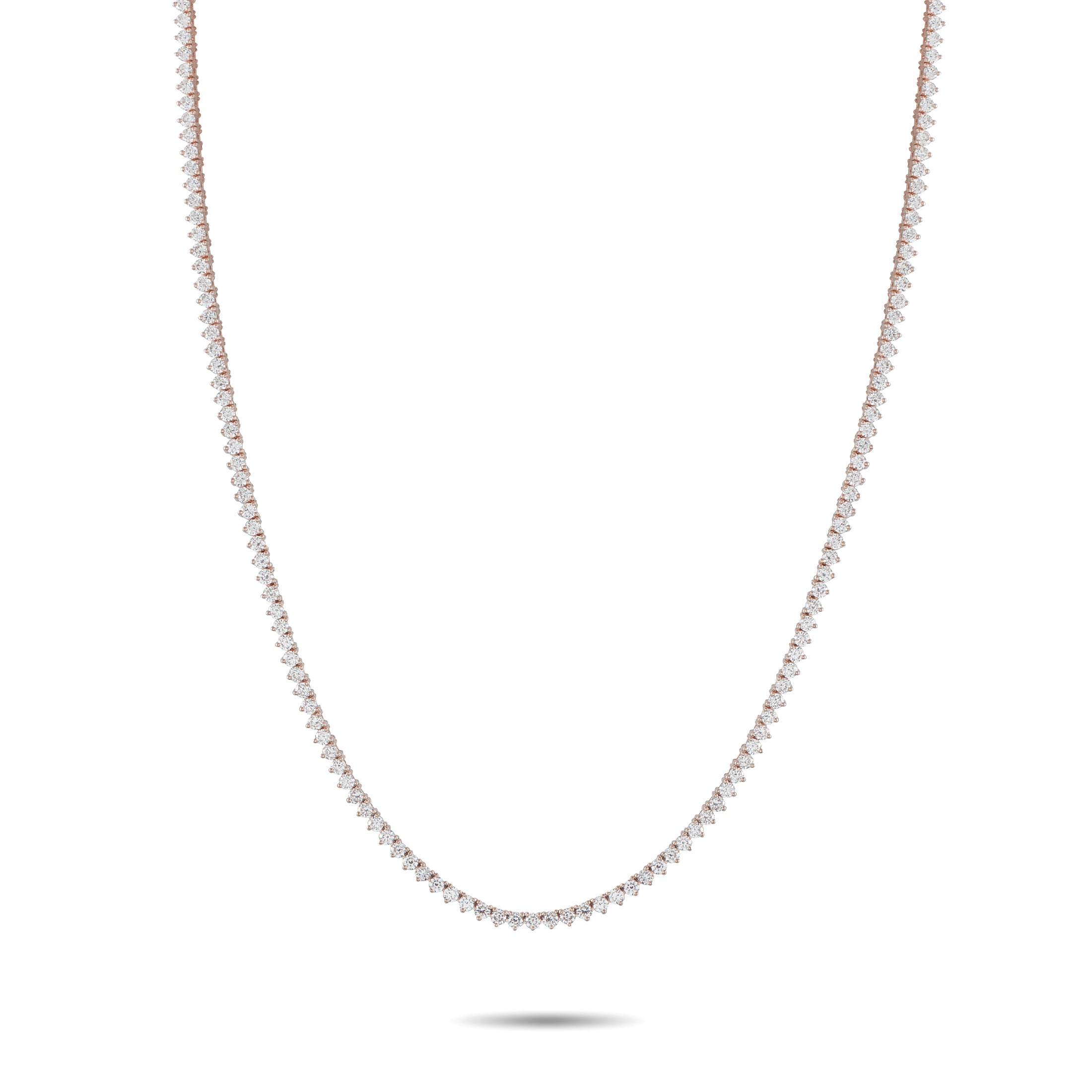 14K Rose Gold 7.57ct Lab-Grown Diamond Tennis Necklace