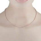 Exclusive 14K Rose Gold 9.05ct Lab-Grown Diamond Tennis Necklace