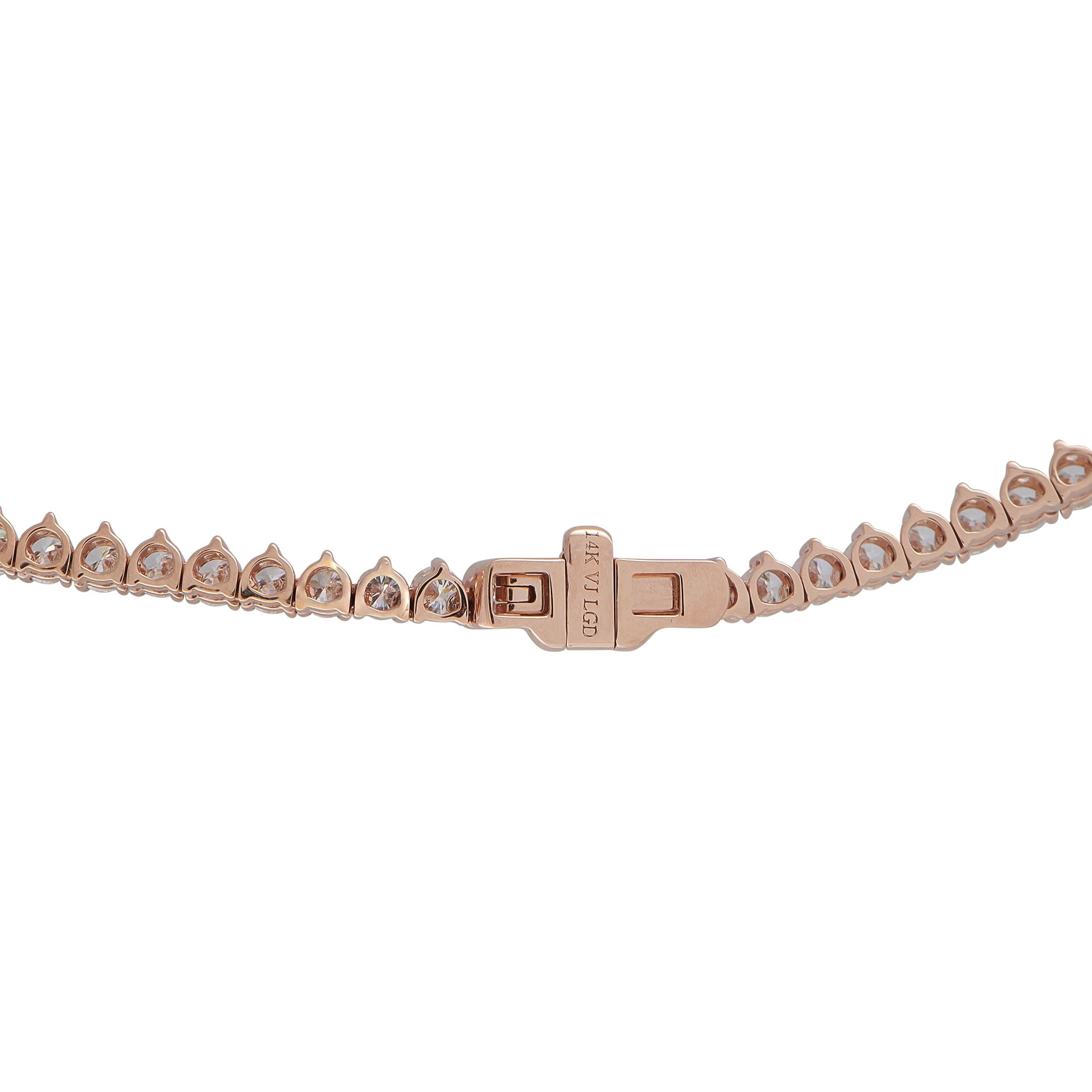 Exclusive 14K Rose Gold 9.05ct Lab-Grown Diamond Tennis Necklace