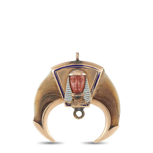 14K Rose Gold Egyptian Revival Masonic Claw Pendant