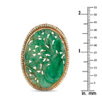 14K Rose Gold Jade and Seed Pearl Brooch