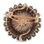 14K Rose Gold and Silver Diamond Starburst Brooch