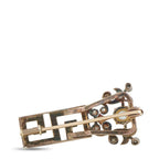 Antique-style brooch pin and clasp with diamond-studded rectangular panel