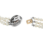 14K Rose Gold and Silver 4.50ct Diamond, Emerald, and Pearl Necklace