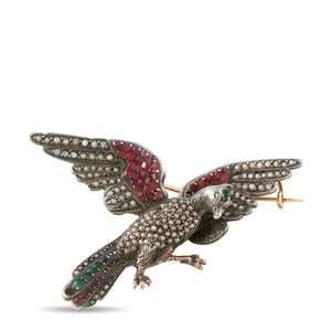 Antique 14K Rose Gold Bird Brooch