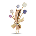 Antique 14K Two-Tone Gold 9.0ct Sapphire and Diamond Brooch