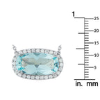 14K White Gold 0.70ct Diamond and Aquamarine Necklace