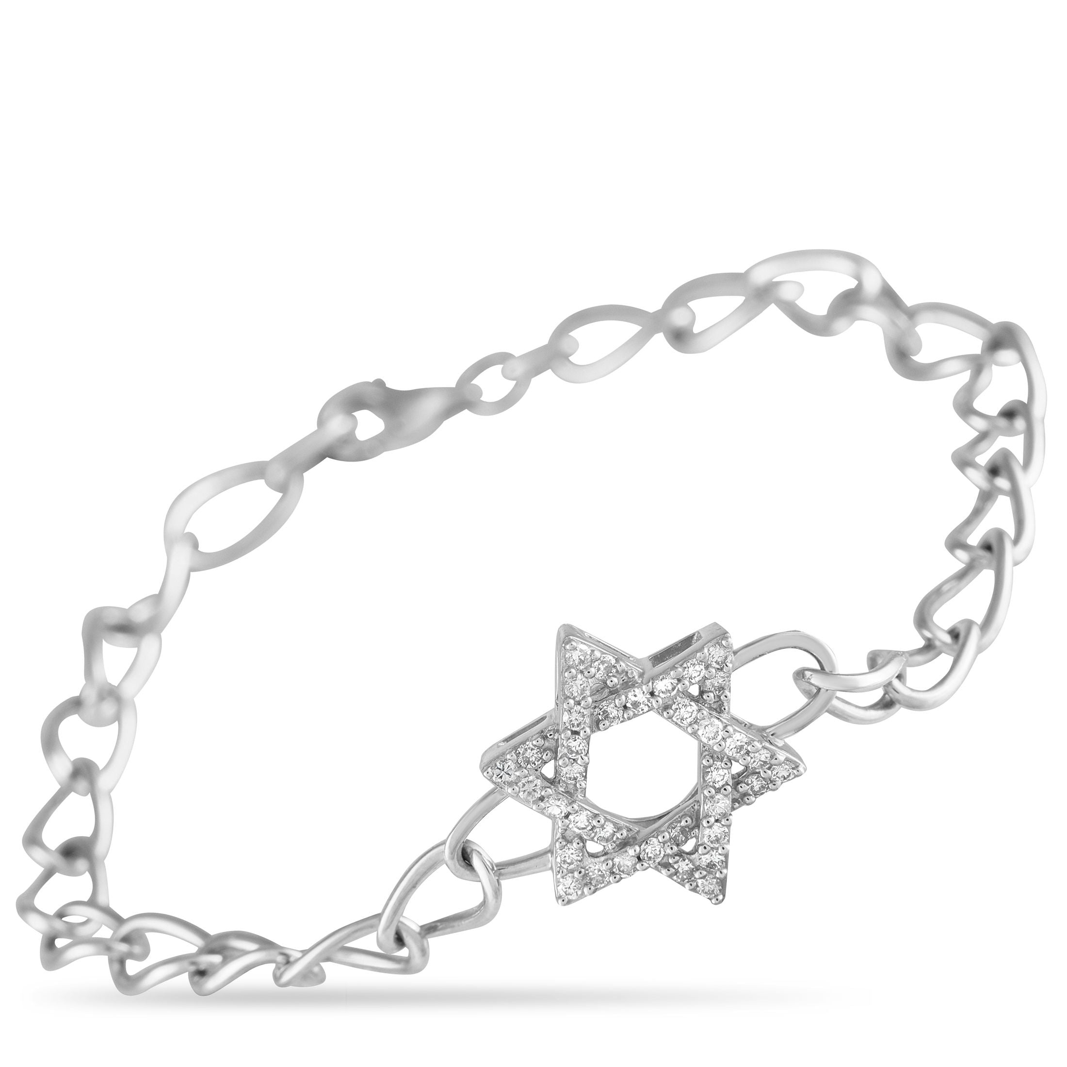 Exclusive 14K White Gold 0.30ct Diamond Star of David Bracelet BR09910-W – This classically elegant bracelet is poised to mak