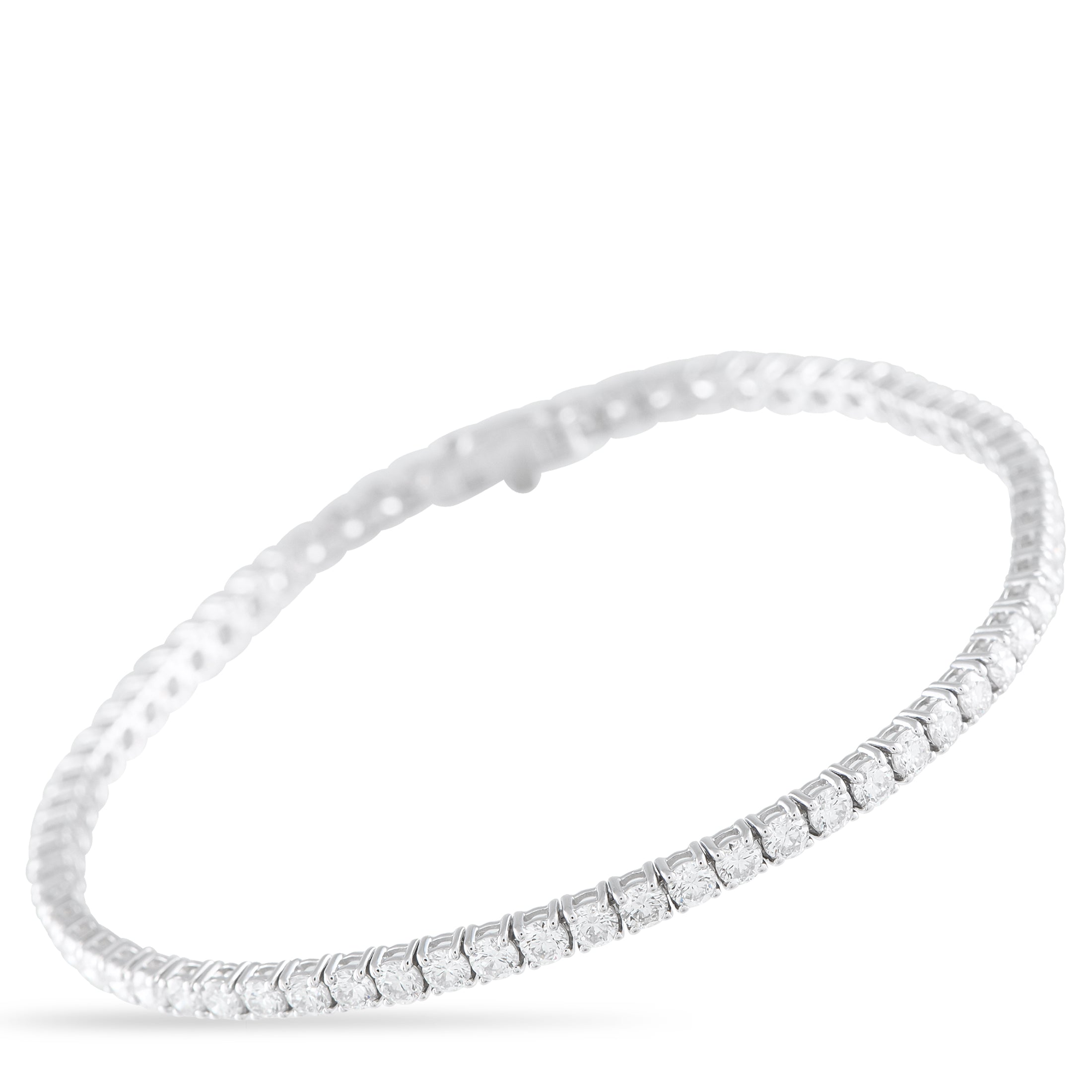 14K White Gold 4.58ct Diamond Tennis Bracelet
