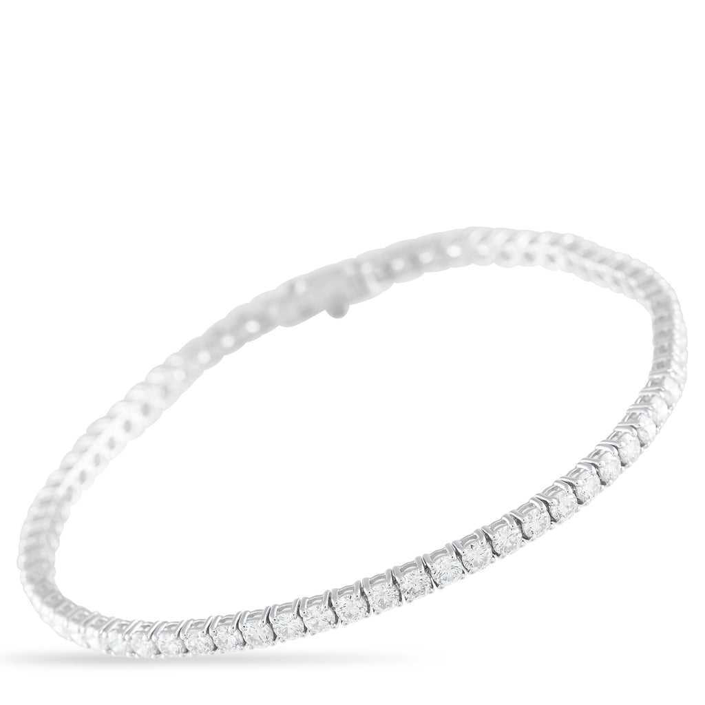 Exclusive 14K White Gold 4.58ct Diamond Tennis Bracelet MF04-081225 – Add a touch of sparkle to any ensemble with this tradit