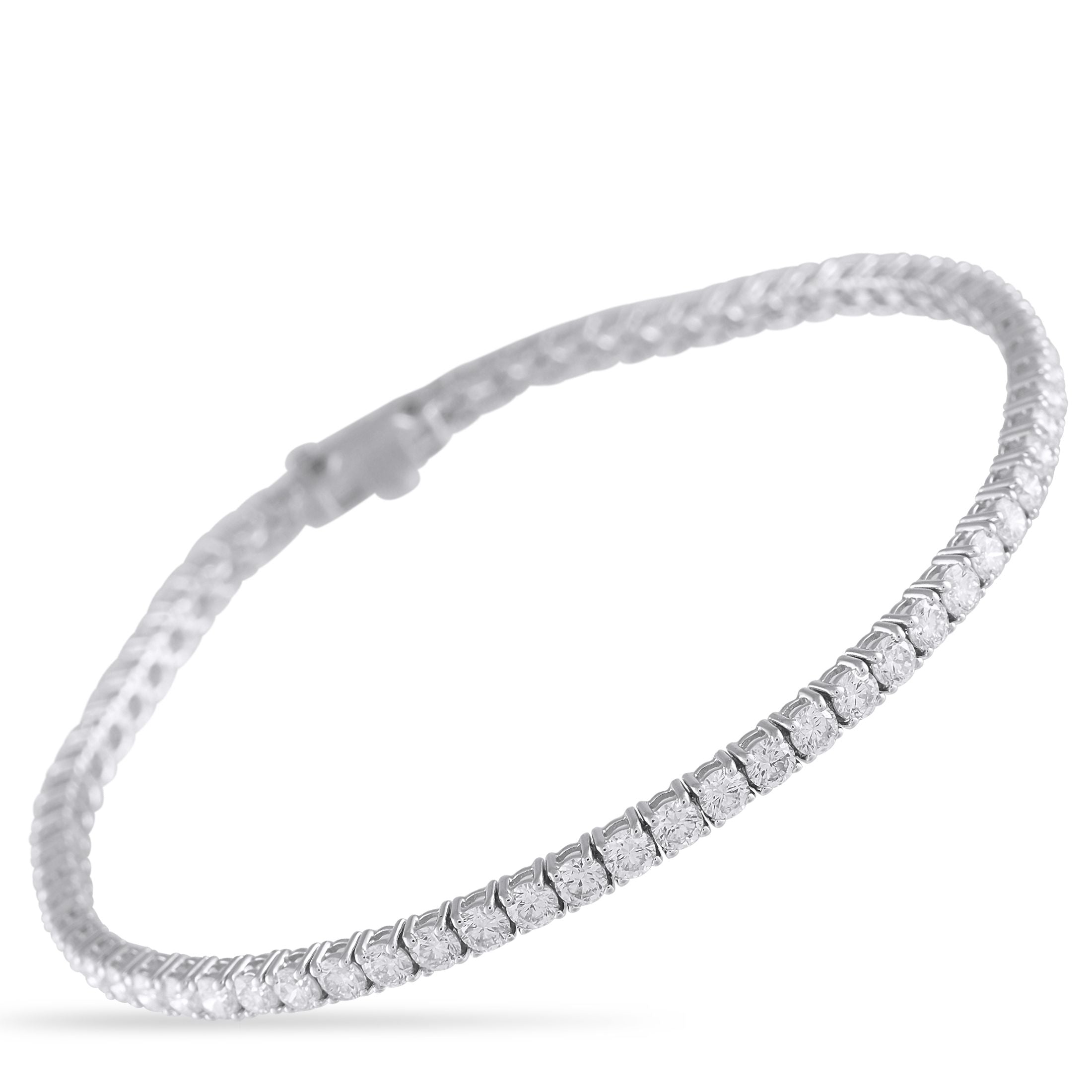 Exclusive 14K White Gold 4.76ct Diamond Tennis Bracelet MF08-081225 – Elegant and perfectly understated, this 14K White Gold 