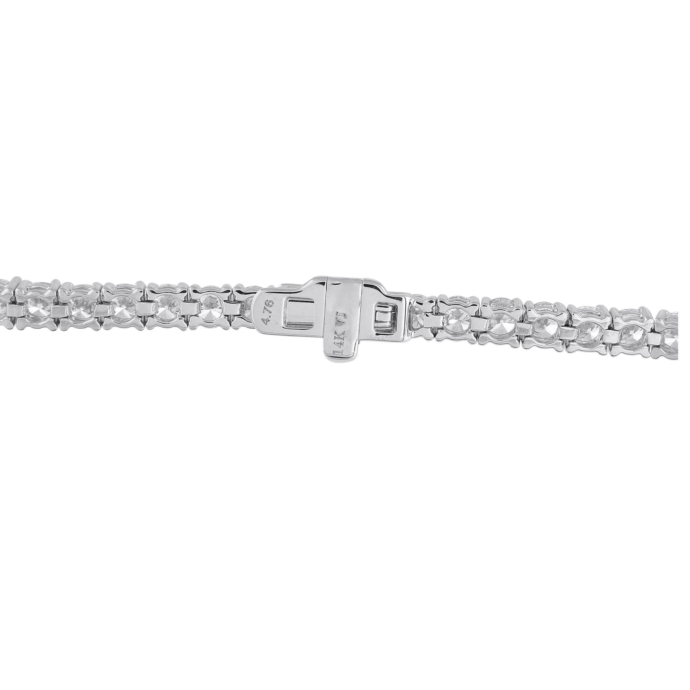 Exclusive 14K White Gold 4.76ct Diamond Tennis Bracelet
