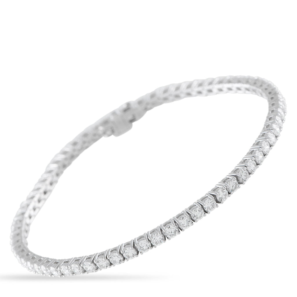Exclusive 14K White Gold 4.70ct Diamond Tennis Bracelet MF10-081225 – Diamonds with a total weight of 4