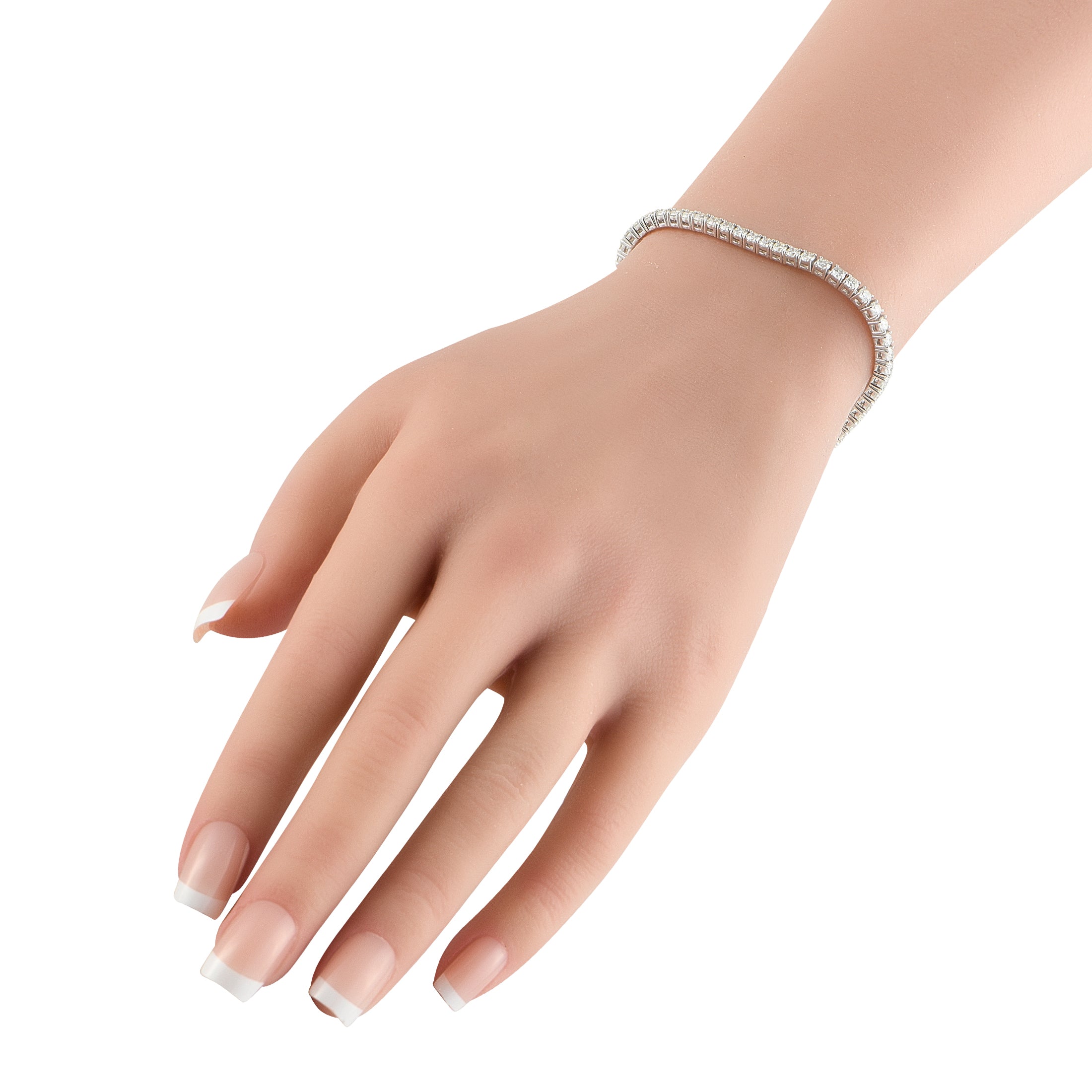 14K White Gold 4.70ct Diamond Tennis Bracelet
