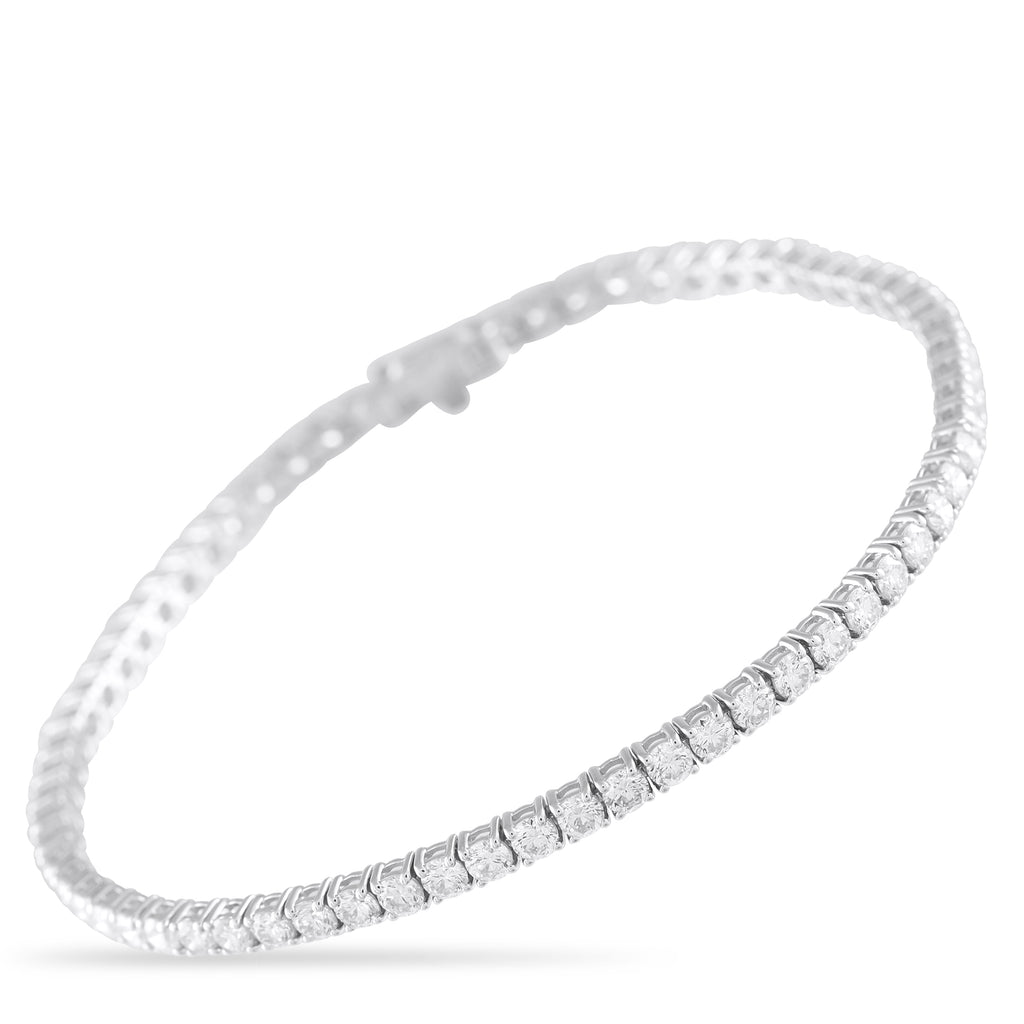 14K White Gold 4.65ct Diamond Tennis Bracelet