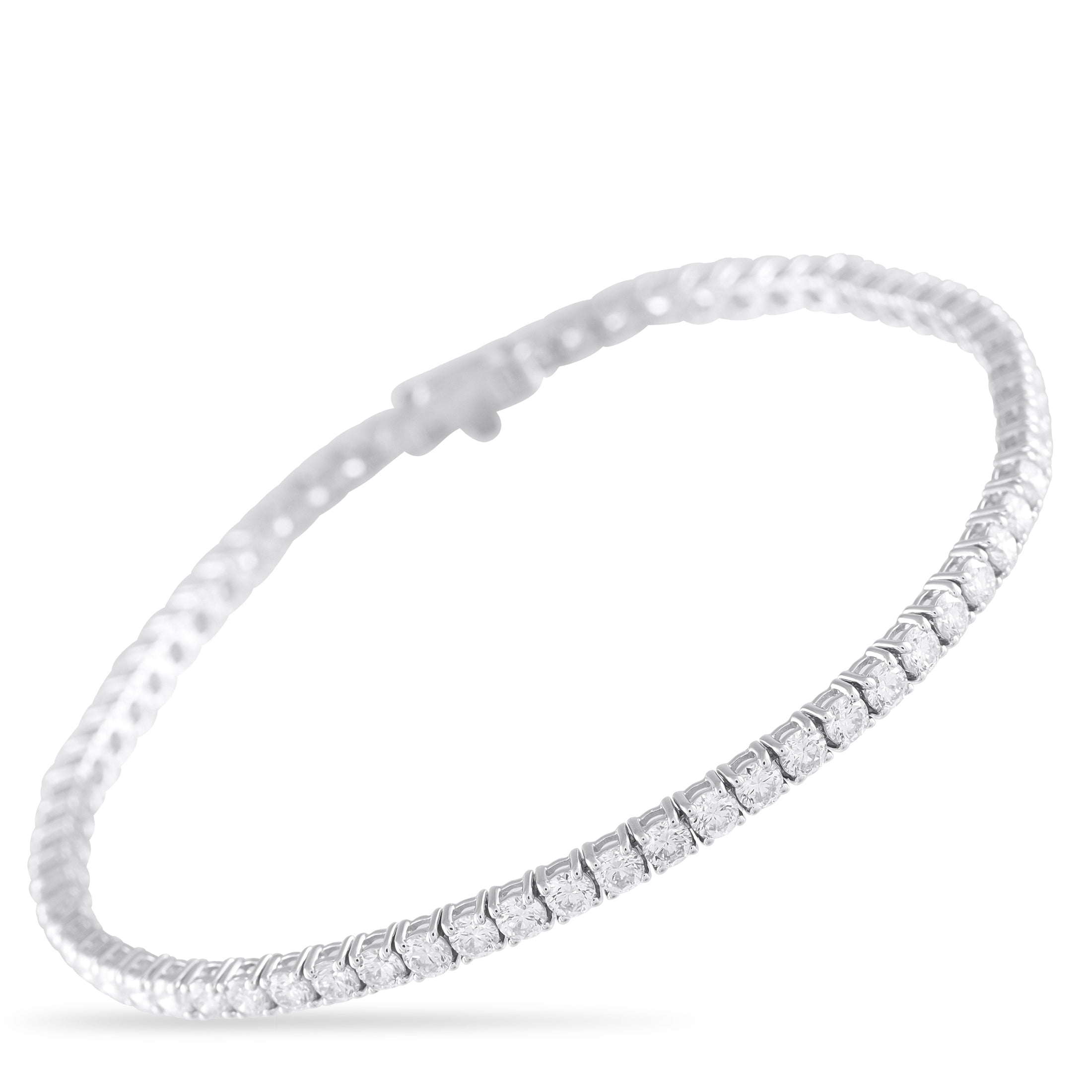 14K White Gold 4.65ct Diamond Tennis Bracelet