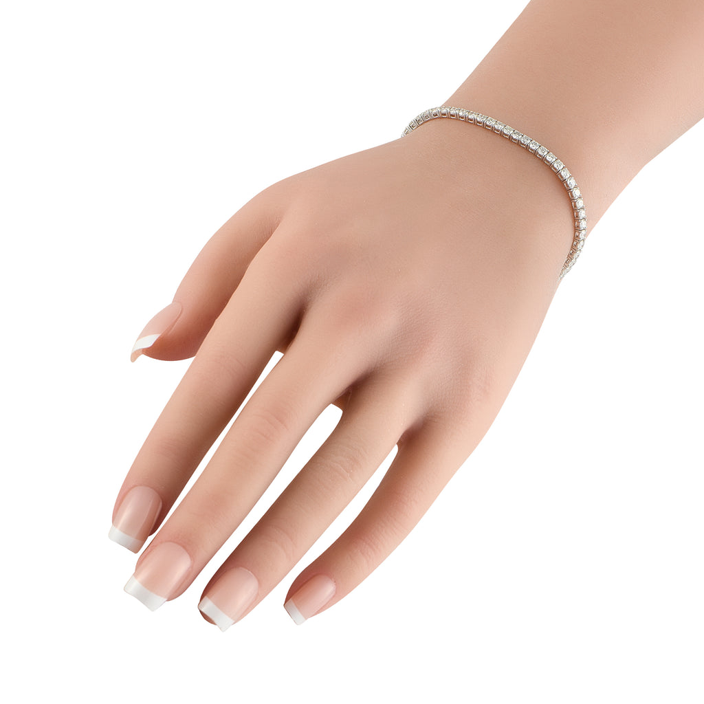 14K White Gold 4.65ct Diamond Tennis Bracelet