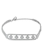 Exclusive 14K White Gold 1.25ct Diamond Bracelet This luxury bracelet is incredibly impactful. At the center of the multilayered chain, an elegant arrangement of Diamonds tot