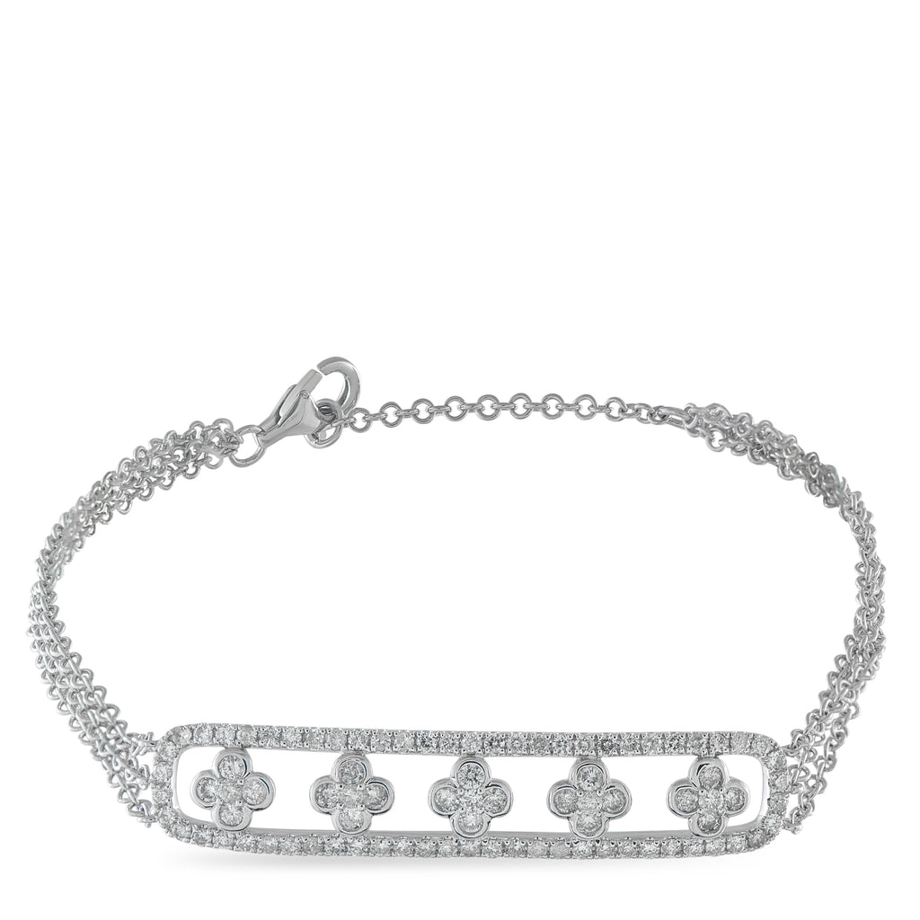 14K White Gold 1.25ct Diamond Bracelet