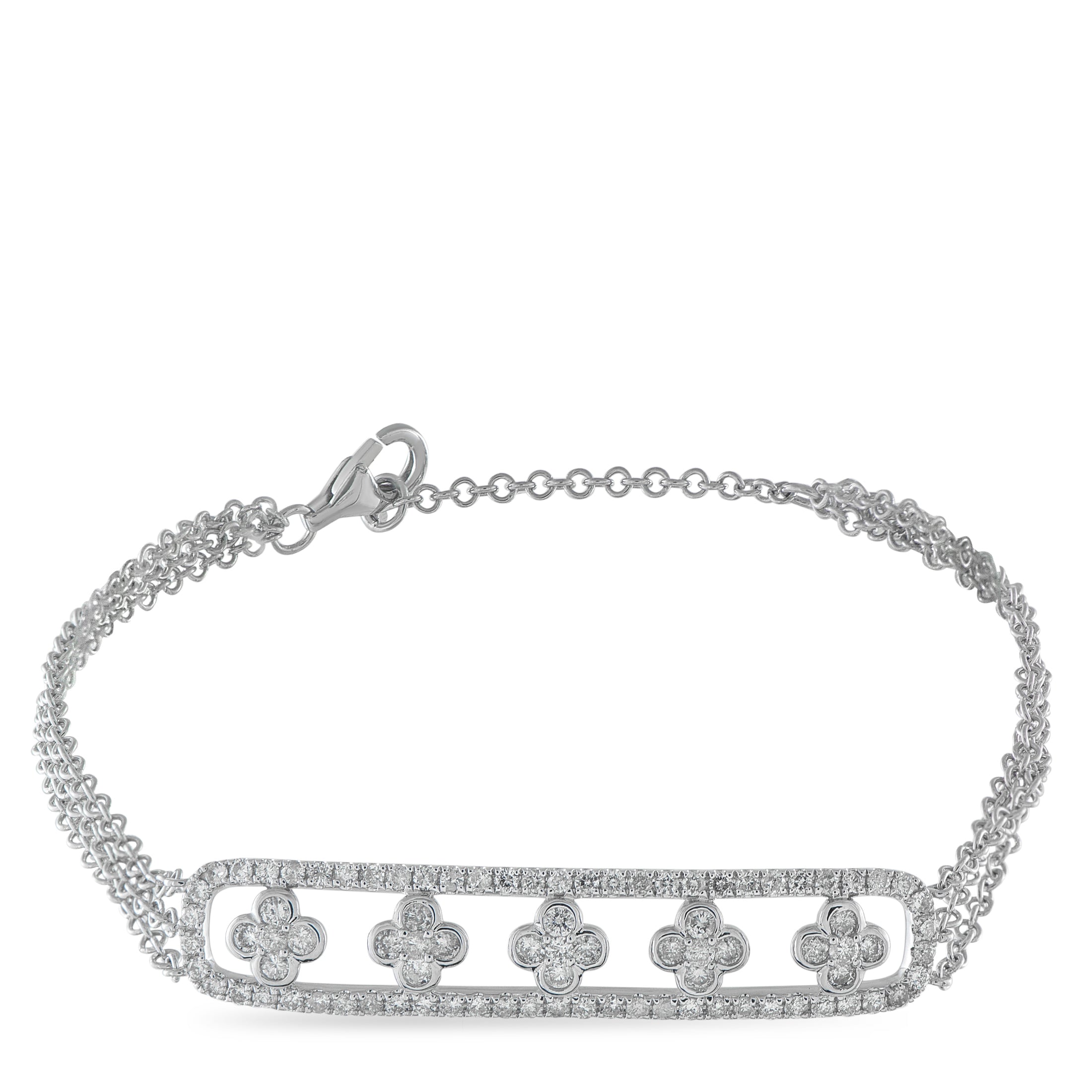 14K White Gold 1.25ct Diamond Bracelet