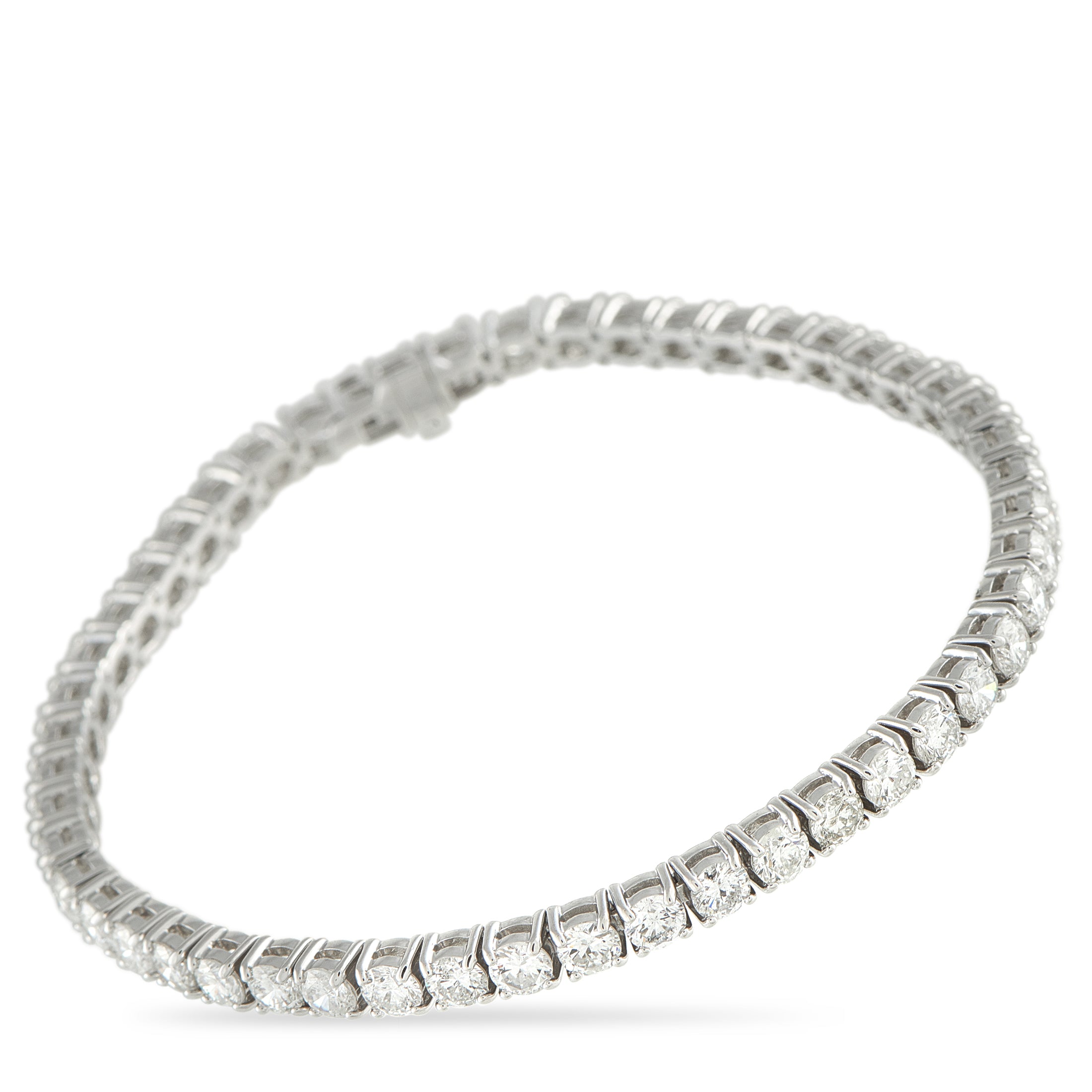 14K White Gold 7.70ct Diamond Tennis Bracelet