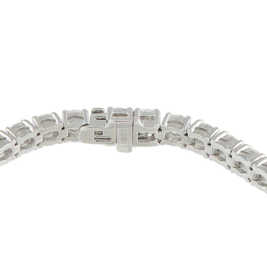 14K White Gold 7.70ct Diamond Tennis Bracelet