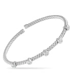 Exclusive 14K White Gold 0.54ct Diamond Woven Bangle Bracelet Light on the wrist and easy to style, this white gold bangle brings a polished touch to everything. The open bangle features 