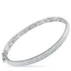 14K White Gold 3.75ct Diamond Pave Bangle