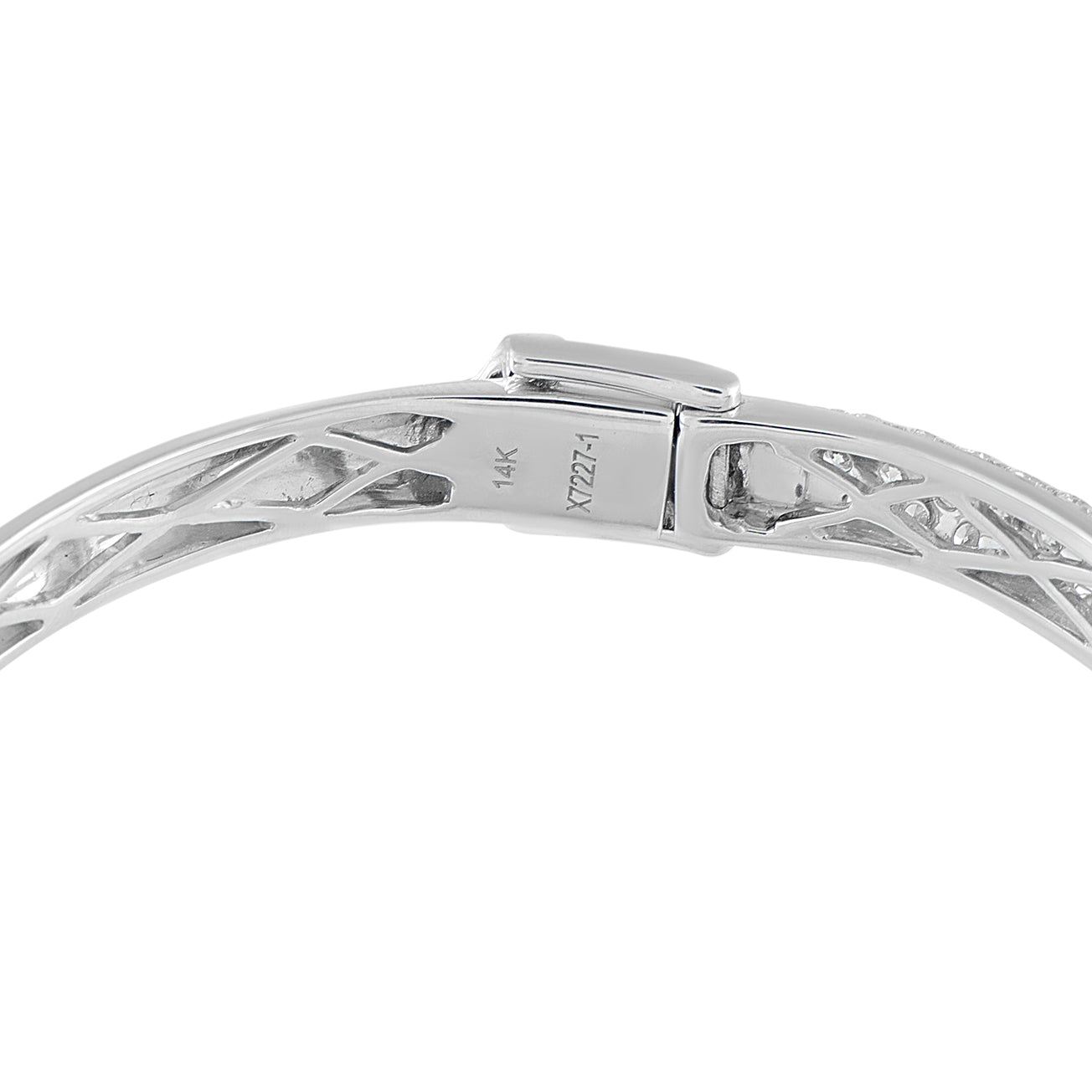 14K White Gold 3.75ct Diamond Pave Bangle