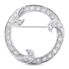 14K White Gold 0.60ct Diamond Brooch