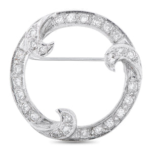 14K White Gold 0.60ct Diamond Brooch